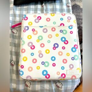 Happy Planner classic white / colorful hearts, zipper, compartments pen holder